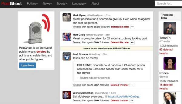 Twitter chiude PostGhost, il sito che mostrava i tweet cancellati dai vip